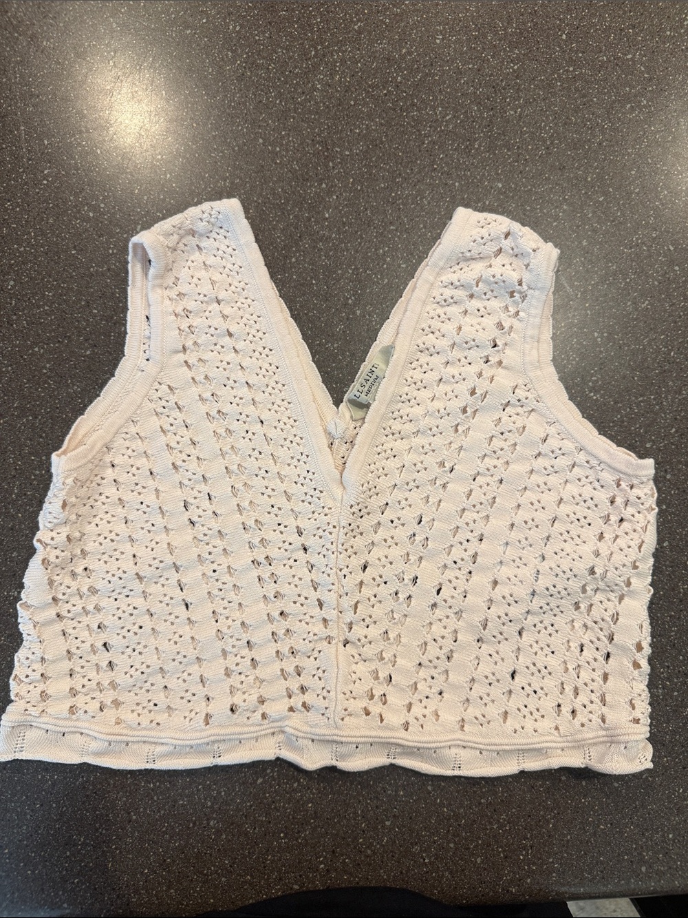 Allsaints Crochet V-Neck Sleeveless Tank Top - White